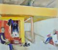 Neonilla Medvedeva - In the Workshop Nr.4, Paris - 2008 - oil on canvas - 45 x 40