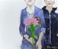 Neonilla Medvedeva - 3 from 10 (sisters) - 2009 - oil on canvas - 21 x 25