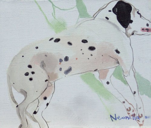Neonilla Medvedeva - Dog (7 from 10) - 2009 - oil on canvas - 15 x 19 - Collection of A.Jakobsons
