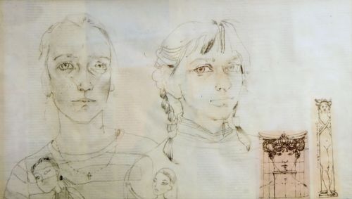 Neonilla Medvedeva - Girls - paper, charcoal - 35x60 - 2008