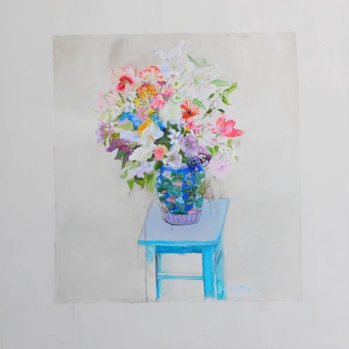 Neonilla Medvedeva - People/Flowers - 2009 - oil on canvas - 45 x 48