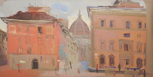Neonilla Medvedeva - Santa Maria Del Fiore  (Florence) - oil on canvas - 30 x 59 - 2008