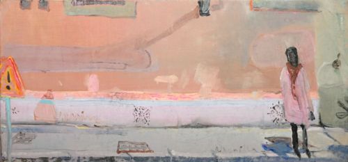 Neonilla Medvedeva - People in Florence - oil on canvas - 20 x 42 - 2008