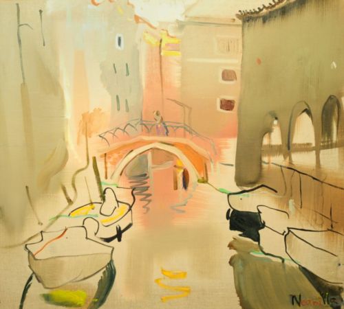 Neonilla Medvedeva - Pink Venice - oil on canvas - 45 x 50 - 2008 - Collection of the SEB Bank