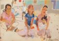 Neonilla Medvedeva - Children in Burano - oil on canvas - 25x30 - 2008 - sold