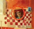 Neonilla Medvedeva - Self-portrait in bathroom - oil on canvas - 25 x 30 - 2008